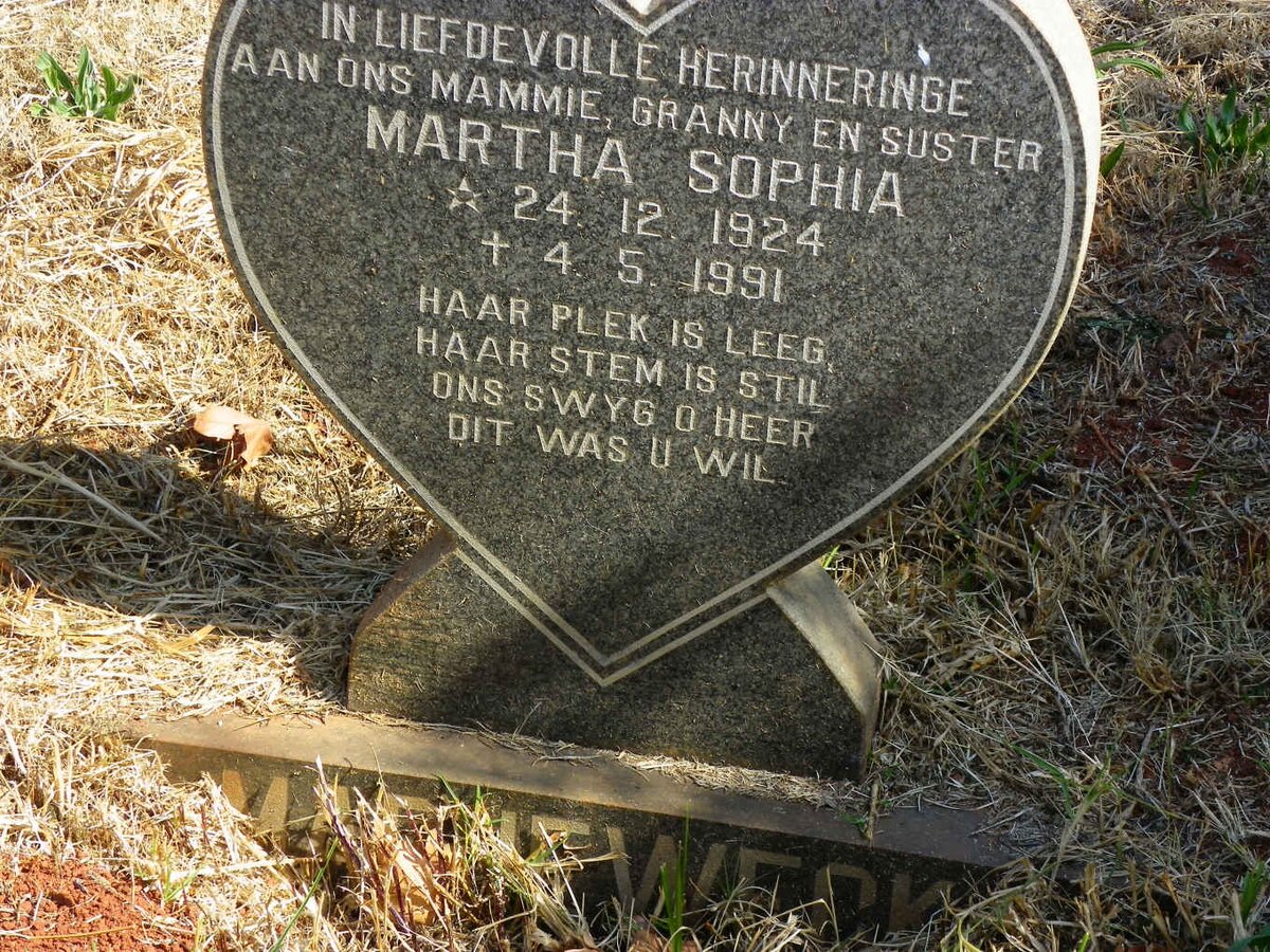 MARNEWECK Martha Sophia 1924-1991