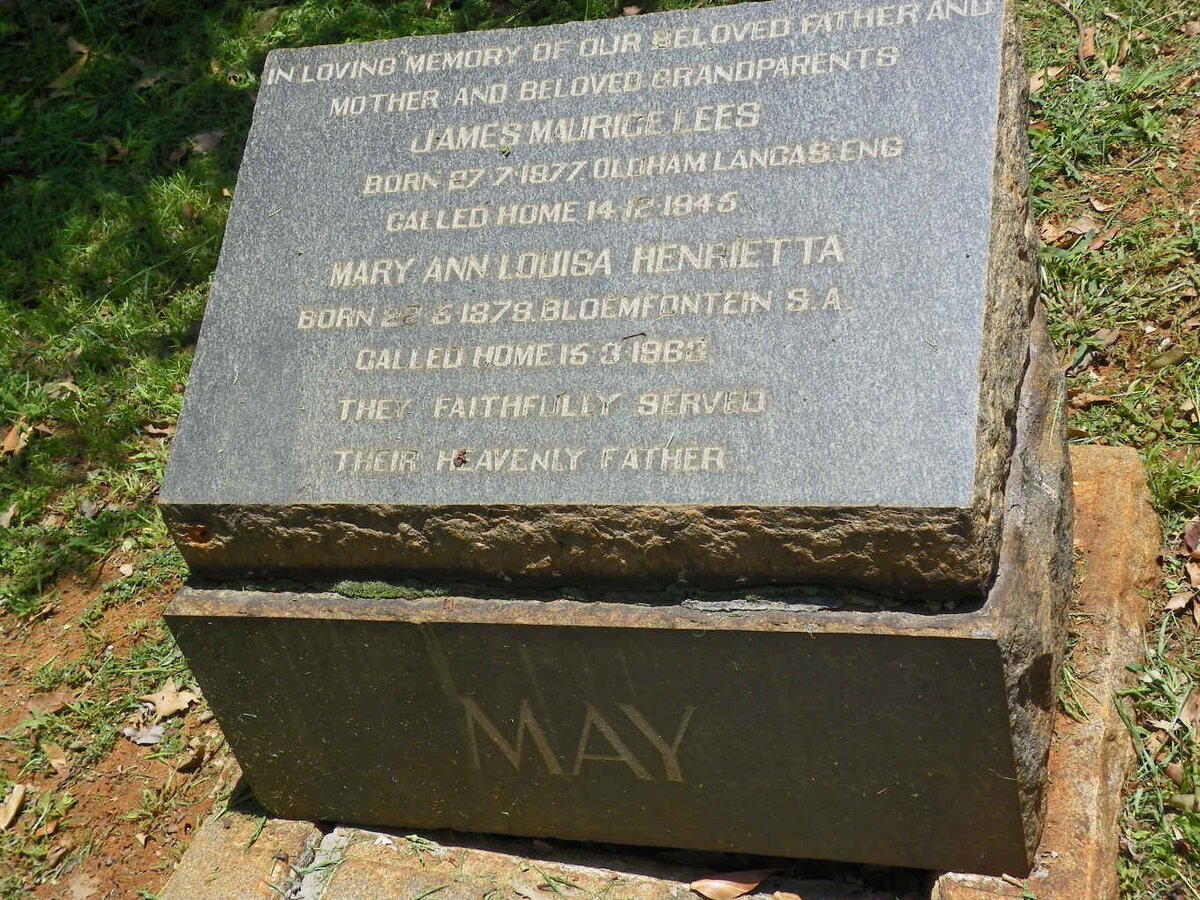 MAY James Maurice Lees 1877-1945 &amp; Mary Ann Louisa Henrietta 1878-1963