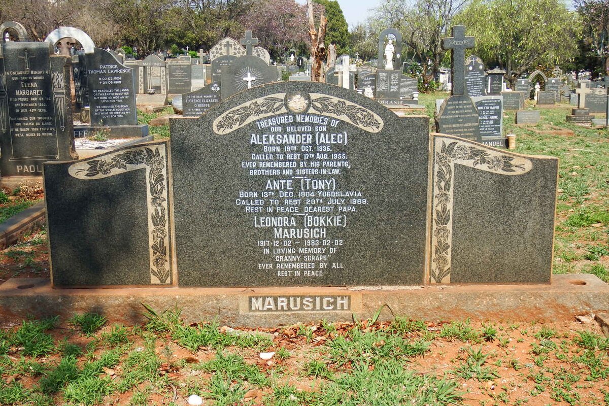 MARUSICH Ante 1904-1969 &amp; MARUSICH Leonora 1917-1983 :: MARUSICH Aleksander 1936-1955