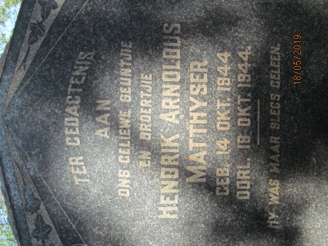 MATTHYSER Hendrik Arnoldus 1944-1944