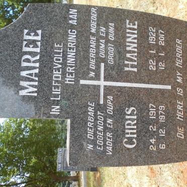 MAREE Chris 1917-1979 &amp; Hannie 1922-2017