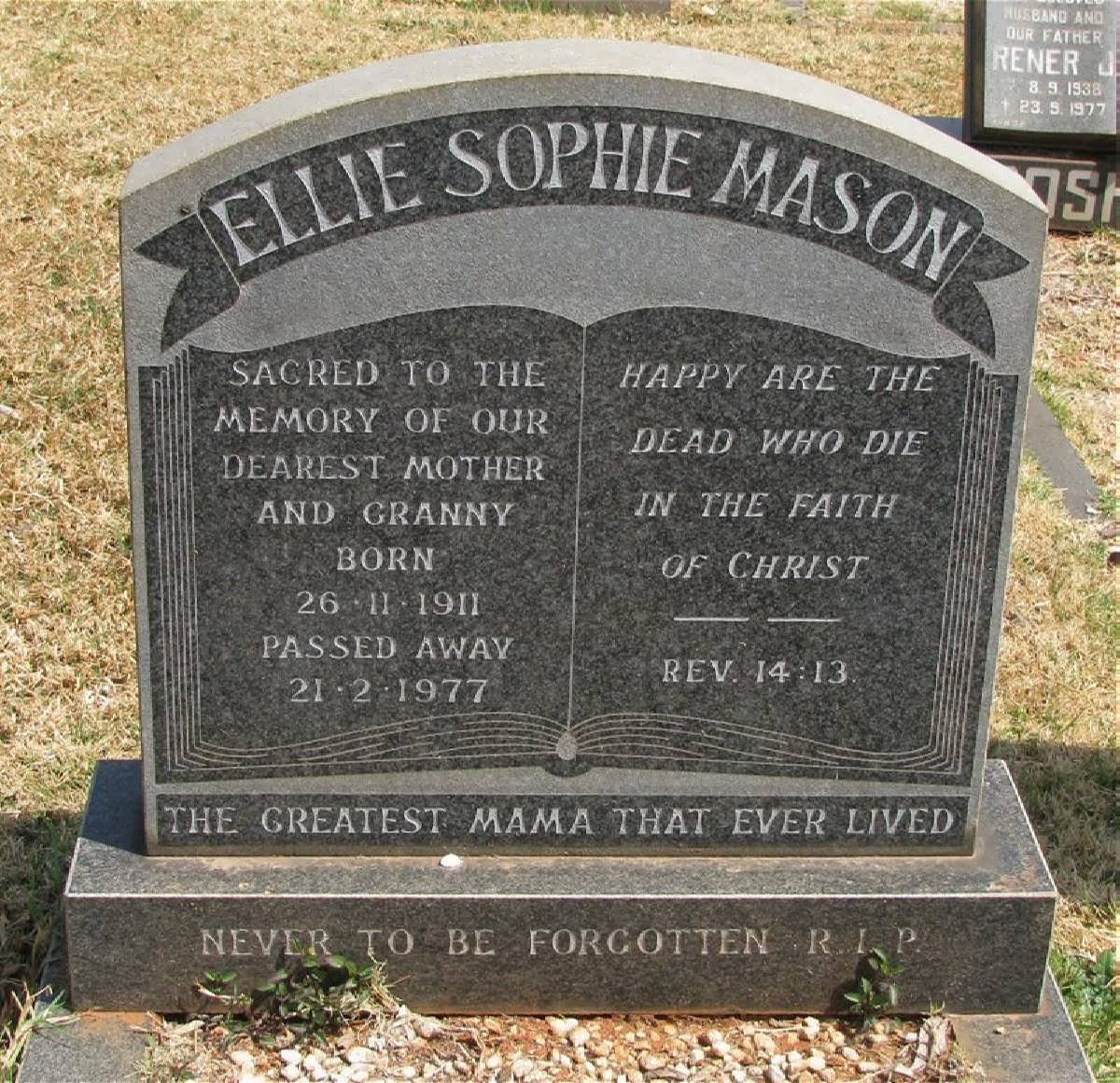MASON Ellie Sophie 1911-1977