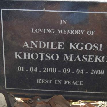 MASEKO Andile Kgosi Khotso 2010-2010