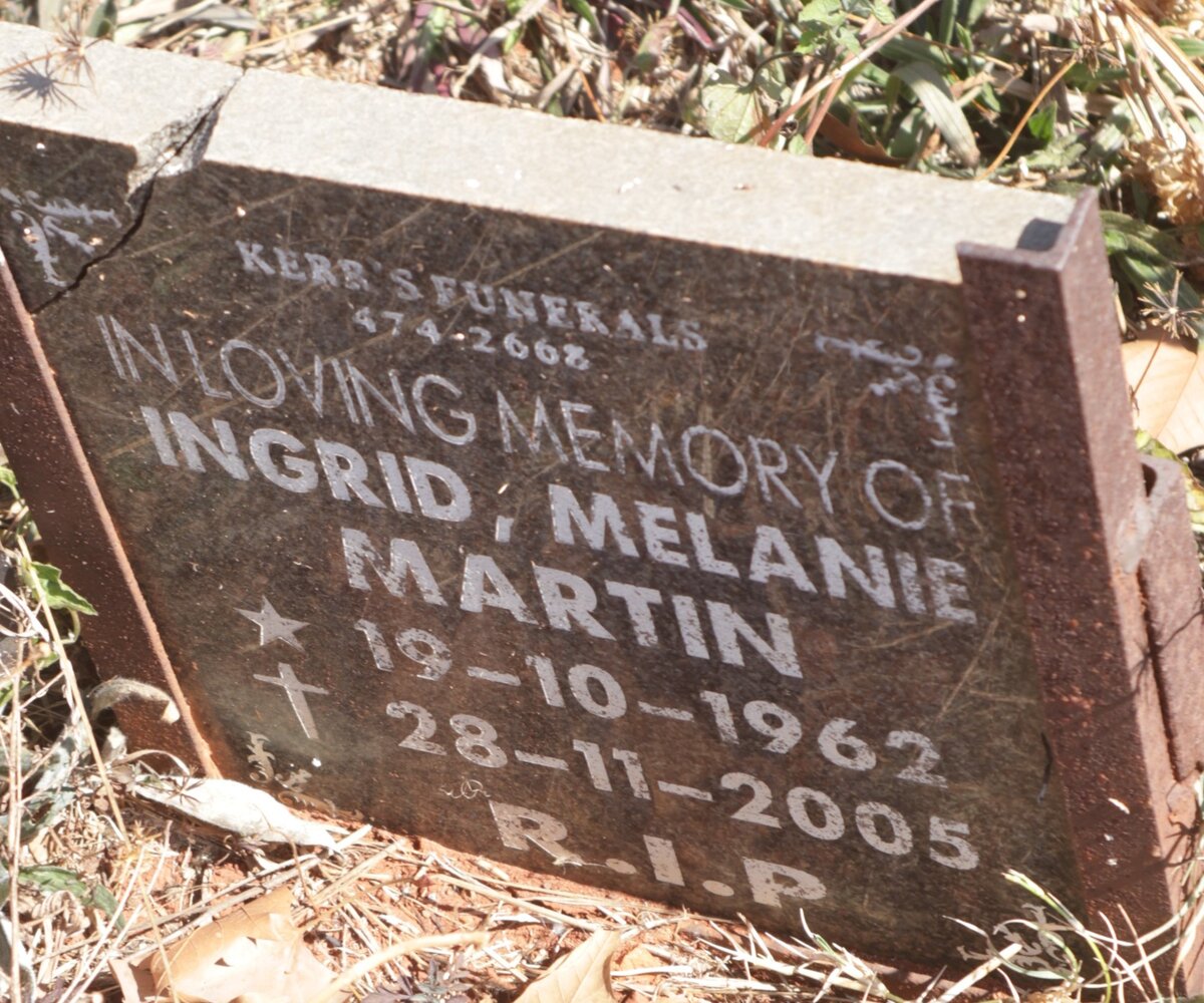 MARTIN Ingrid Melanie 1962-2005