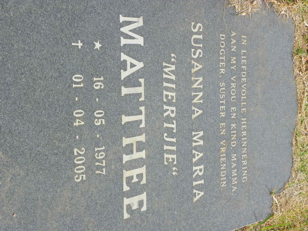 MATTHEE Susanna Maria 1977-2005