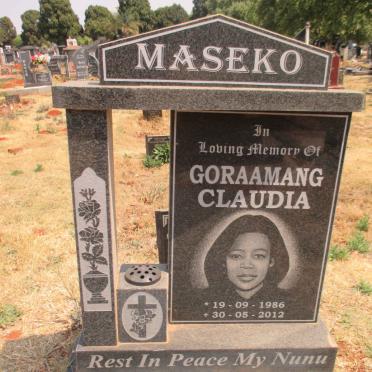 MASEKO Goraamang Claudia 1986-2012