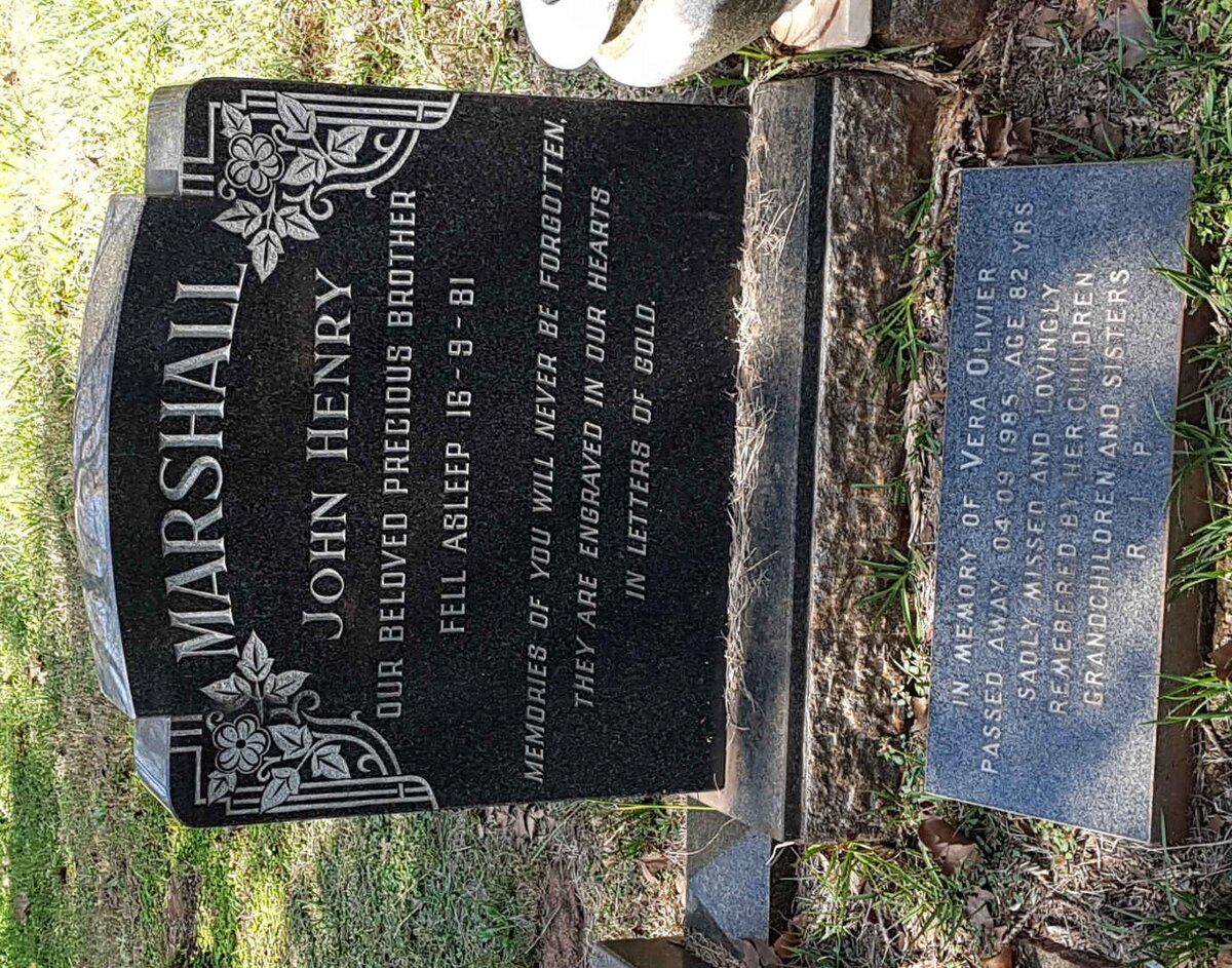 MARSHALL John Henry -1981 :: OLIVIER Vera -1985