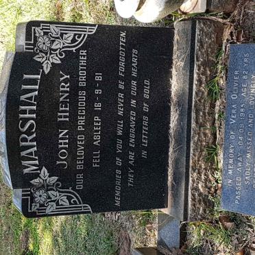 MARSHALL John Henry -1981 :: OLIVIER Vera -1985