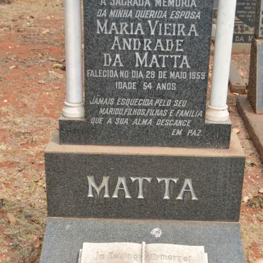 MATTA Jose B., da 1899-1972 &amp; Maria Vieira Andrade -1959