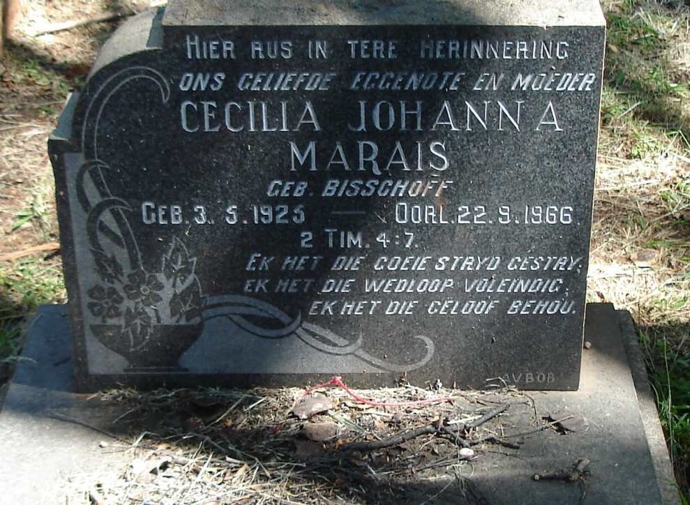 MARAIS Cecilia Johanna nee BISSCHOFF 1925-1966