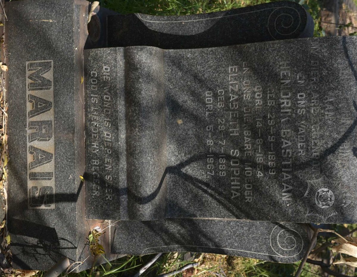 MARAIS Hendrik Bastiaan 1889-1954 &amp; Elizabeth Sophia 1889-1967