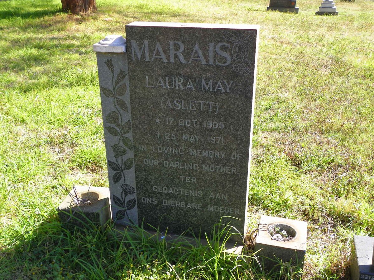 MARAIS Laura May nee ASLETT 1905-1971