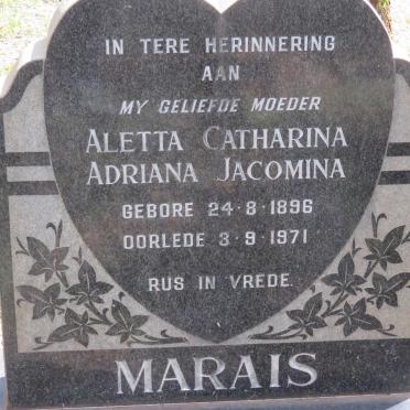 MARAIS Aletta Catharina Adriana Jacomina 1896-1971