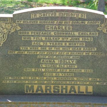 MARSHALL Charles -1943 &amp; Anna -1956