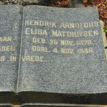 MATTHYSEN Hendrik Arnoldus Elisa 1878-1946