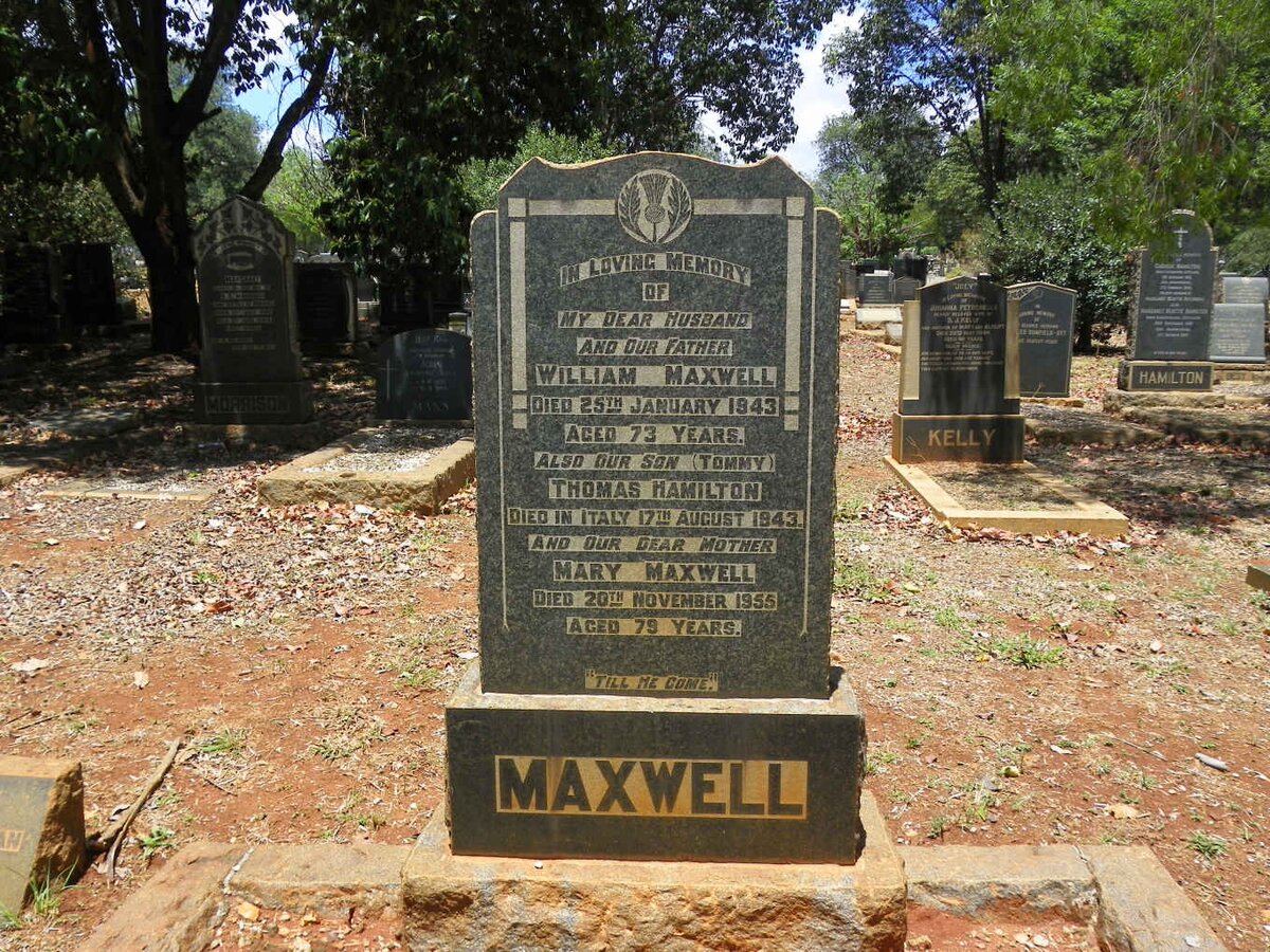 MAXWELL William -1943 &amp; Mary -1955 :: MAXWELL Thomas Hamilton -1943 :: MAXWELL Norman 1930-1977 :: MAXWELL Mary Sloan -1971