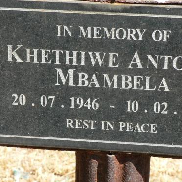 MBAMBELA Khethiwe Antonia 1946-2004