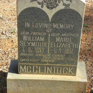 McCLINTOCK William Seymour 1889-1947 &amp; Marie Elizabeth 1907-1966