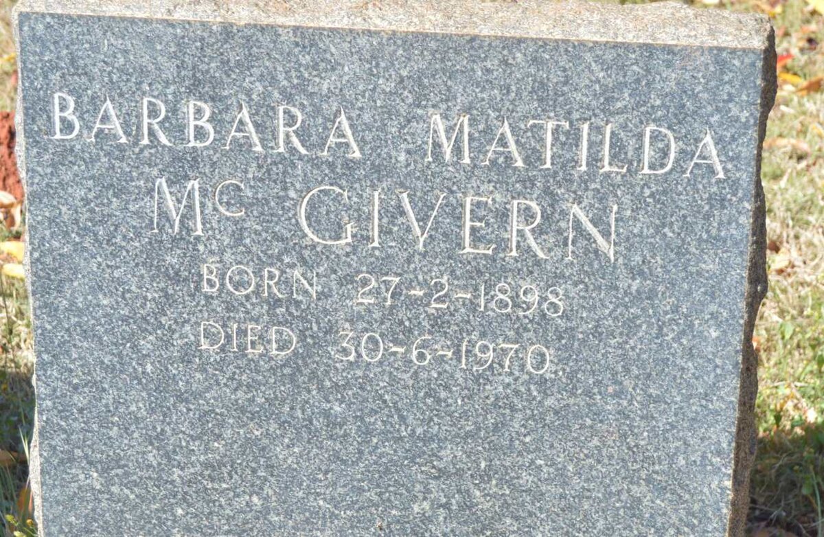 McGIVERN Barbara Matilda 1898-1970 