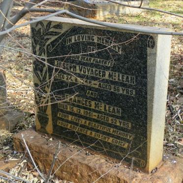 McLEAN Joseph Voyager -1948 &amp; Frances -1951