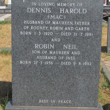 McCARTHY Dennis Harold 1920-1991 :: McCARTHY Robin Neil 1956-1992