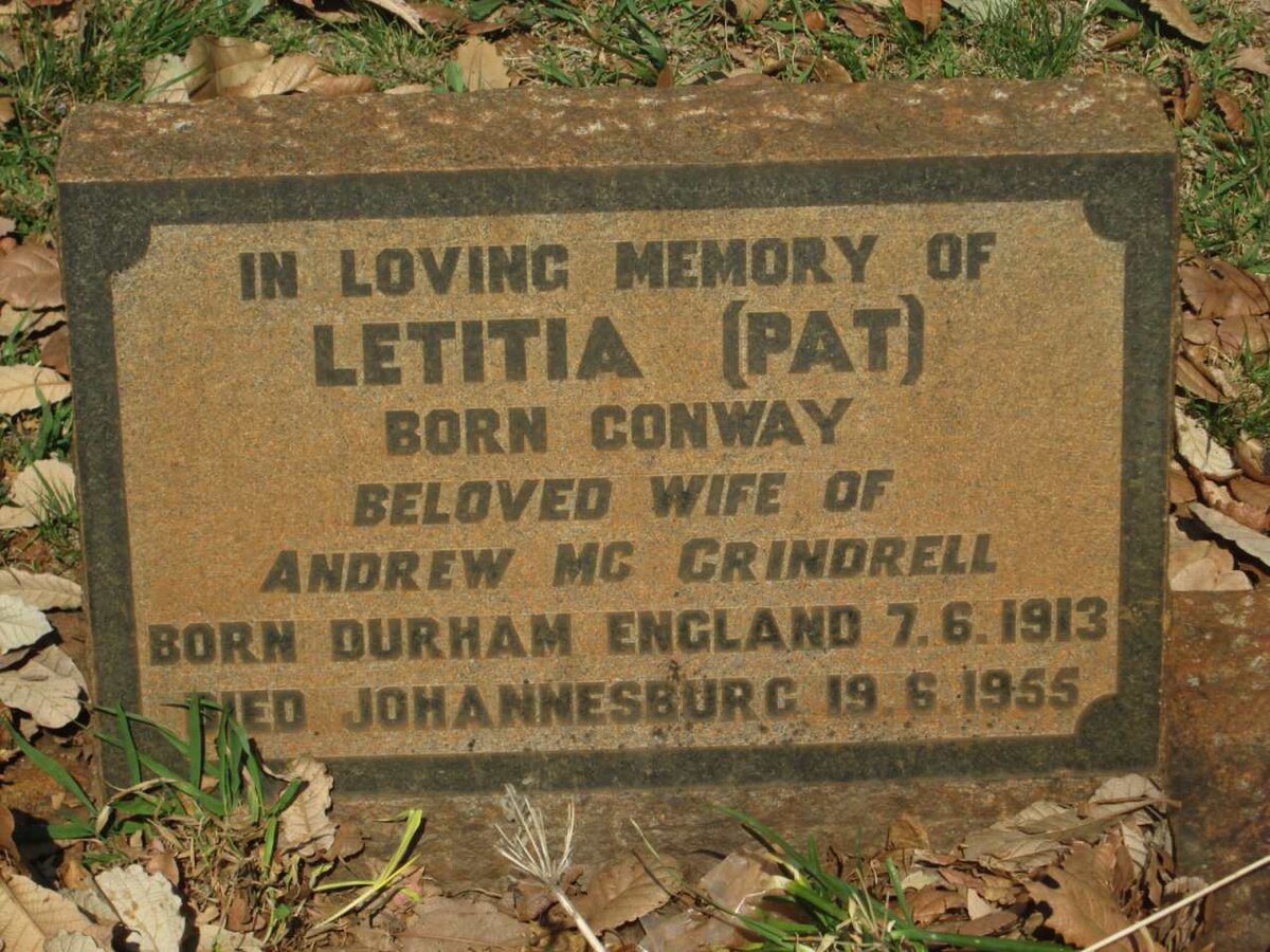 McCRINDRELL Letitia nee CONWAY 1913-1955