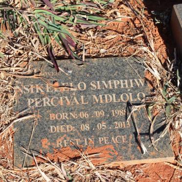 MDLOLO Nsikelelo Simphiw Percival 1988-2013