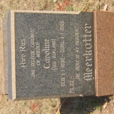 MEERKOTTER Caroline nee ACKLAND 1892-1965