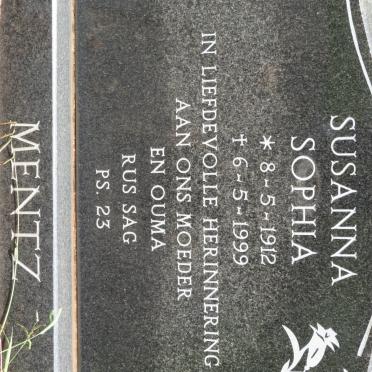MENTZ Susanna Sophia 1912-1999