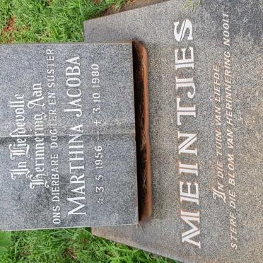 MEINTJES Marthina Jacoba 1956-1980