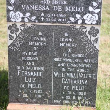 MELO Fernando Luiz, de 1923-1967 &amp; Willemina Catharina 1928-1990 :: MELO Vanessa, de 1960-2011