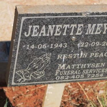 MEYER Jeanette 1943-2018