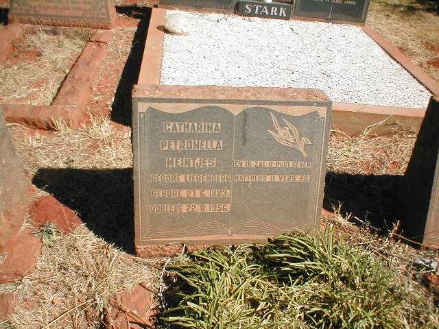 MEINTJES Catharina Petronella nee LIEBENBERG 1883-1956