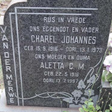 MERWE Charel Johannes, van der 1916-1973 &amp; Aletta C.M. 1916-1997