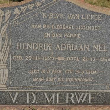MERWE Hendrik Adriaan Nel, v.d. 1923-1956