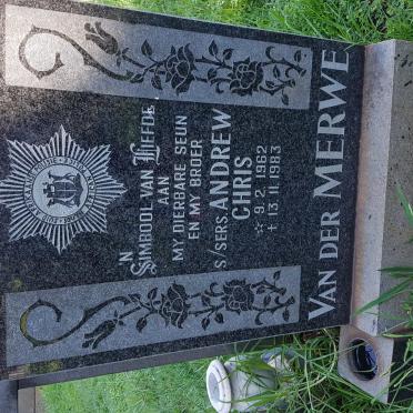 MERWE Andrew Chris, van der 1962-1983