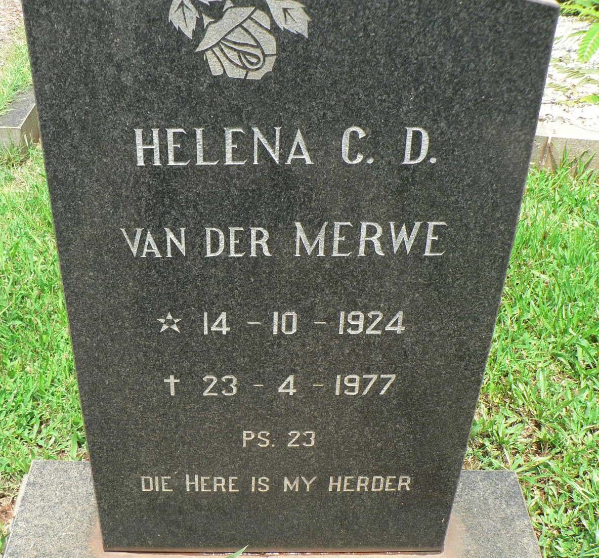 MERWE Helena C.D., van der 1924-1977
