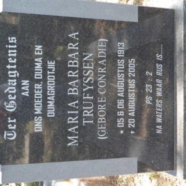 MERWE Maria Barbara Trufyssen, van der nee CONRADIE 1913-2005