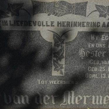MERWE Hester Maria, van der nee VAN ZYL 1904-1955