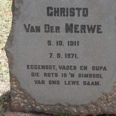 MERWE Christo, van der 1911-1971
