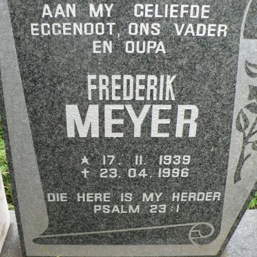 MEYER Frederik 1939-1996 &amp; Elsje Catharina 1942-2004