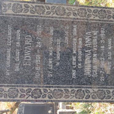 MEYEREN Edward, van 1901-1962 &amp; Johanna Anna VAN VUUREN 1903-1987