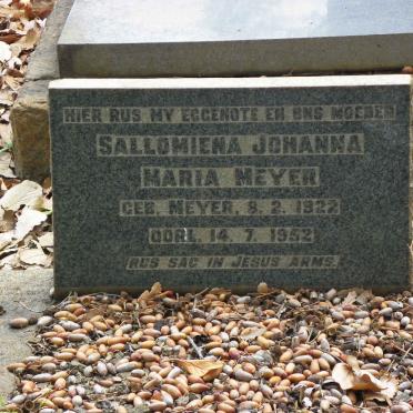 MEYER Sallomiena Johanna Maria nee MEYER 1922-1952