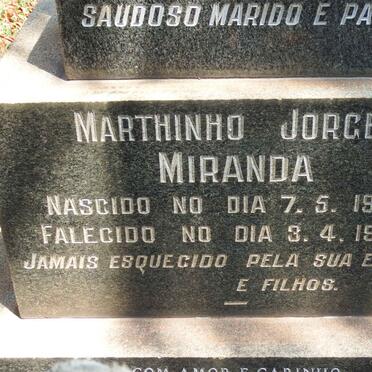MIRANDA Marthinho, JORGE 1908-1954 &amp; Maria Das Merces 1909-1984