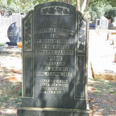 MIENIE Johanna Jakoba nee RAATH 1915-1942