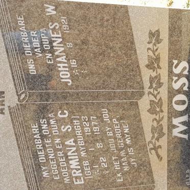 MOSS Johannes W. 1921- &amp; Ermina S.C. MYBURGH 1923-1977