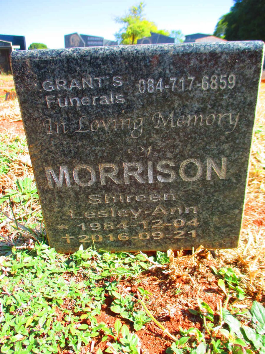 MORRISON Shireen Lesley Ann 1984-2016