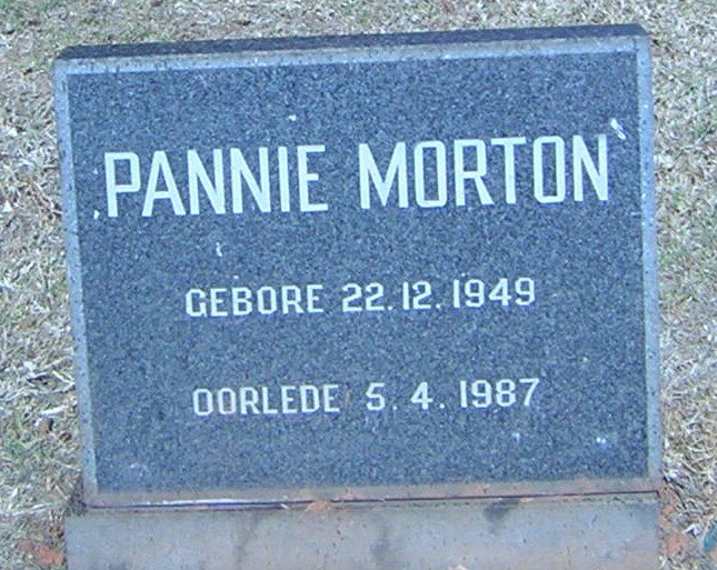 MORTON Pannie 1949-1987