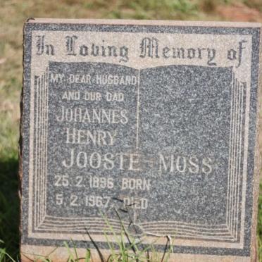 MOSS Johannes Henry Jooste 1896-1967