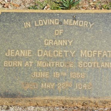 MOFFAT Jeanie Dalgety 1858-1945